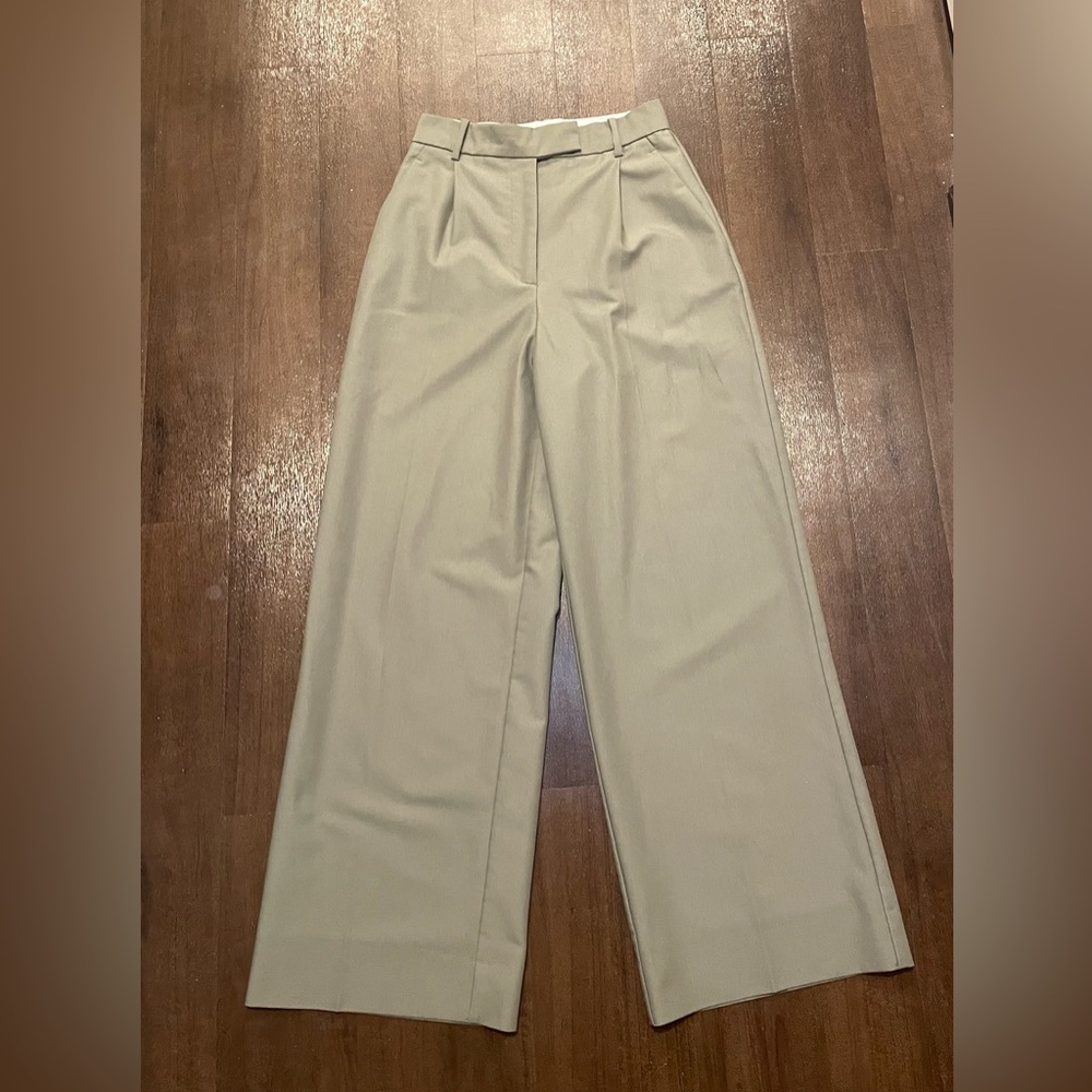 Zara High-Waist Culottes Light Khaki Sz XS